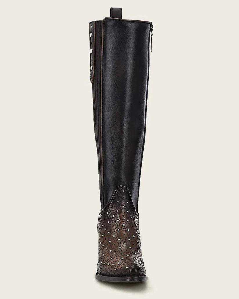 Ultra-thin breathable leather tall crystals boot