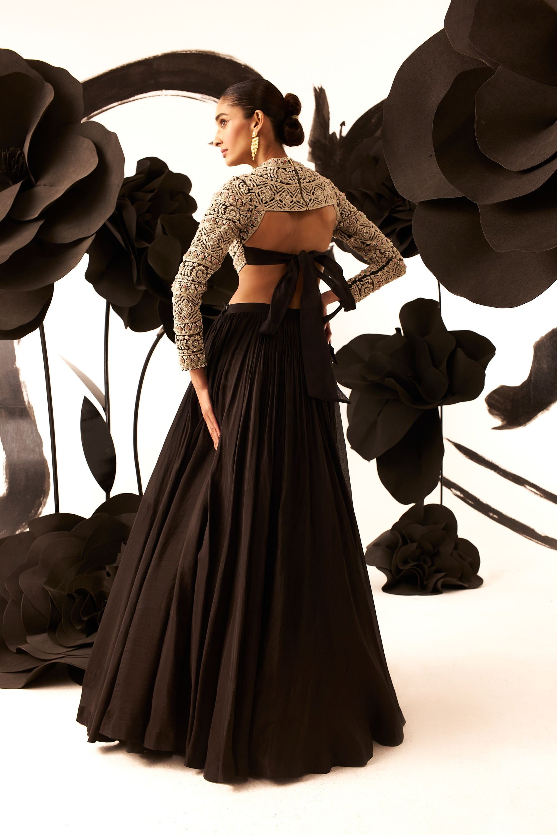 Floral Pattern Blouse & Skirt Set