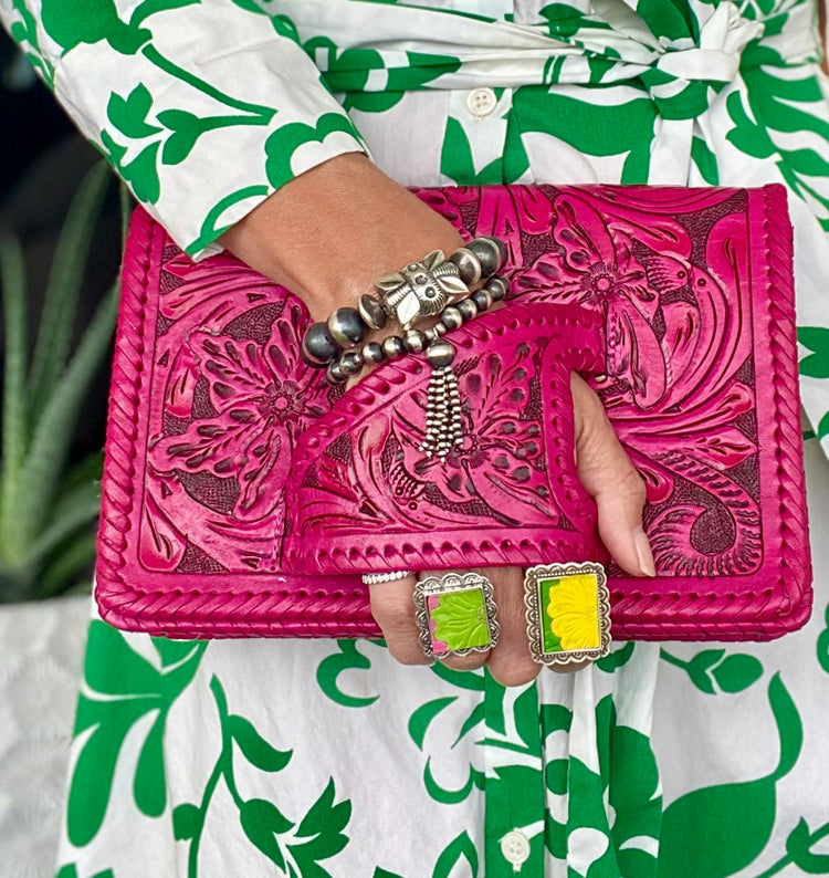 "Silver Flower Dance" Western-Style Clutch