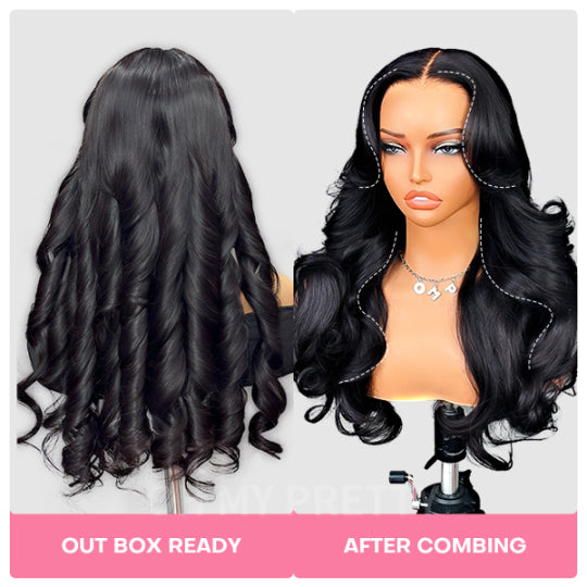Face-Framing Trendy Layers Pre-Everything M Cap Wear Go Upgraded Body Wave Glueless 9x6 Lace Wig Pre plucked &Pre Bleached & Pre Cut