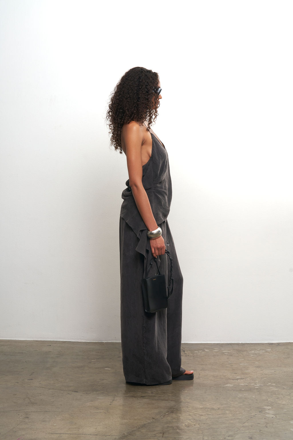 Cupro Draped Top &  Wide Leg Pant