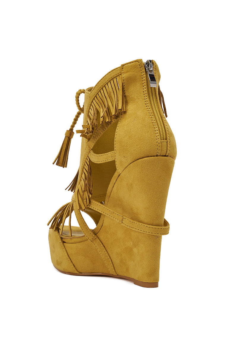 WEDGE FAUX SUEDE SANDAL
