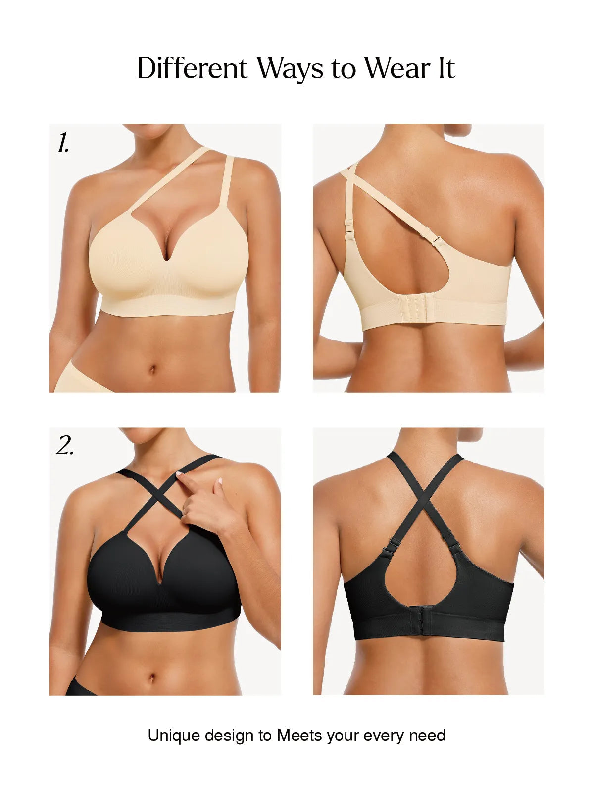 Seamless Wireless V-Neck Push-Up Bra