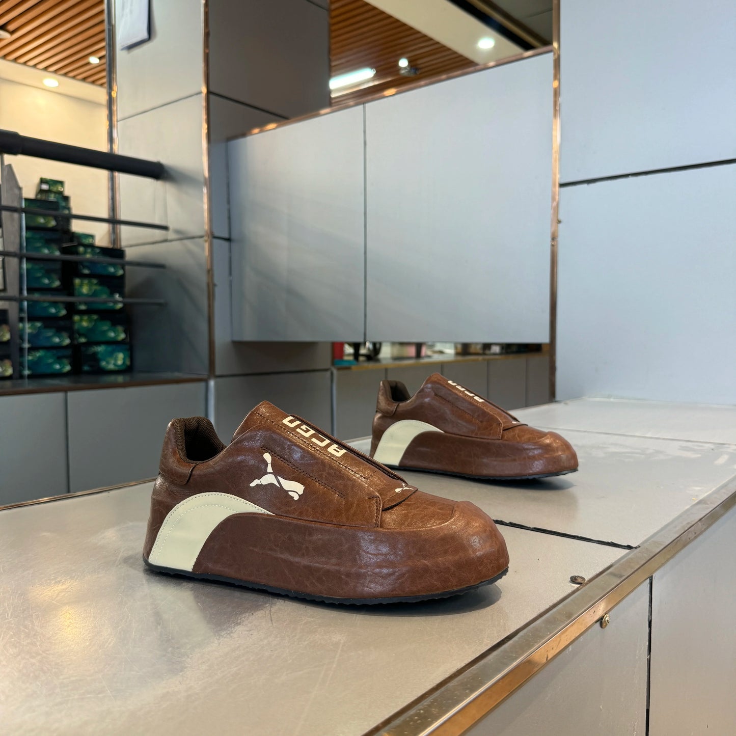 Cheetah calfskin platform loafers