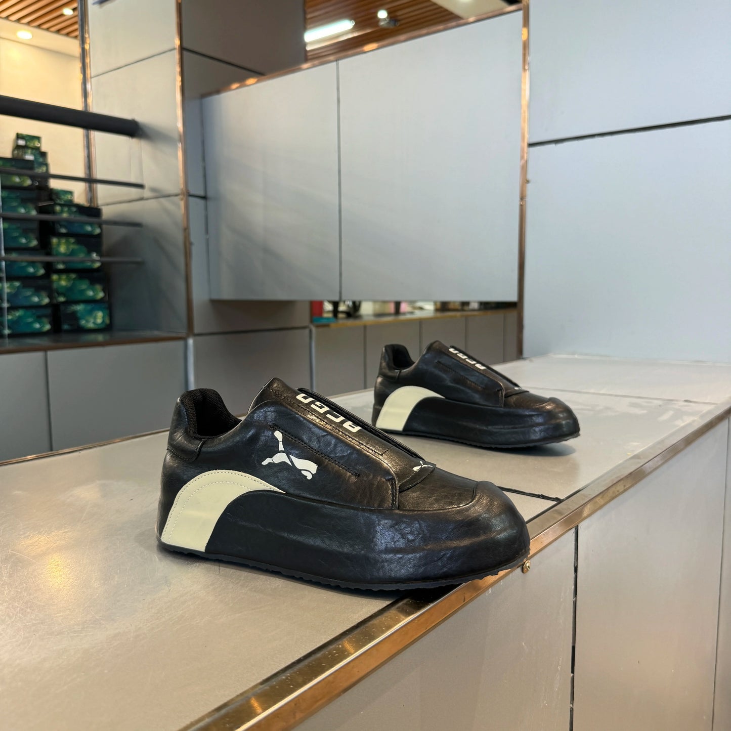 Cheetah calfskin platform loafers