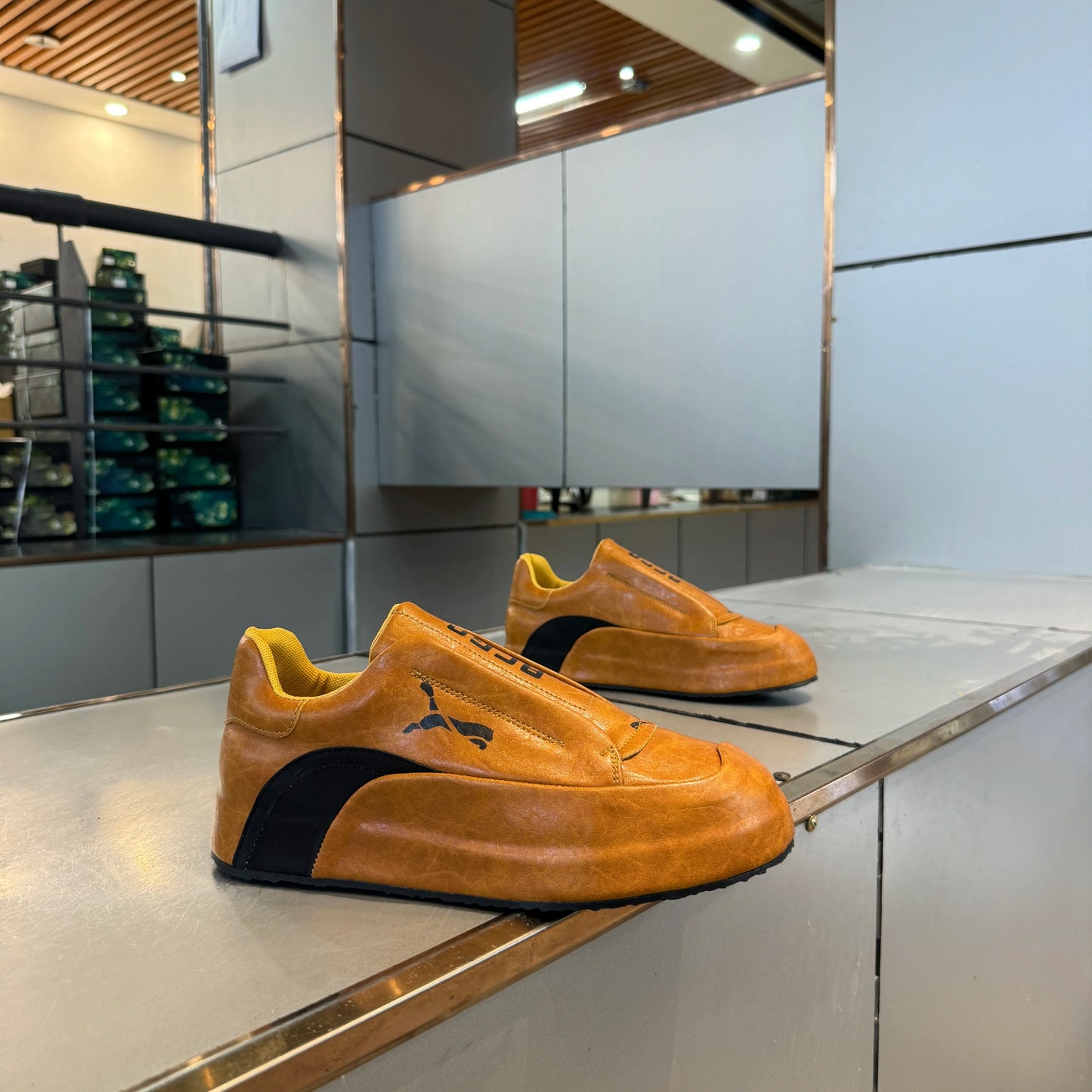 Cheetah calfskin platform loafers