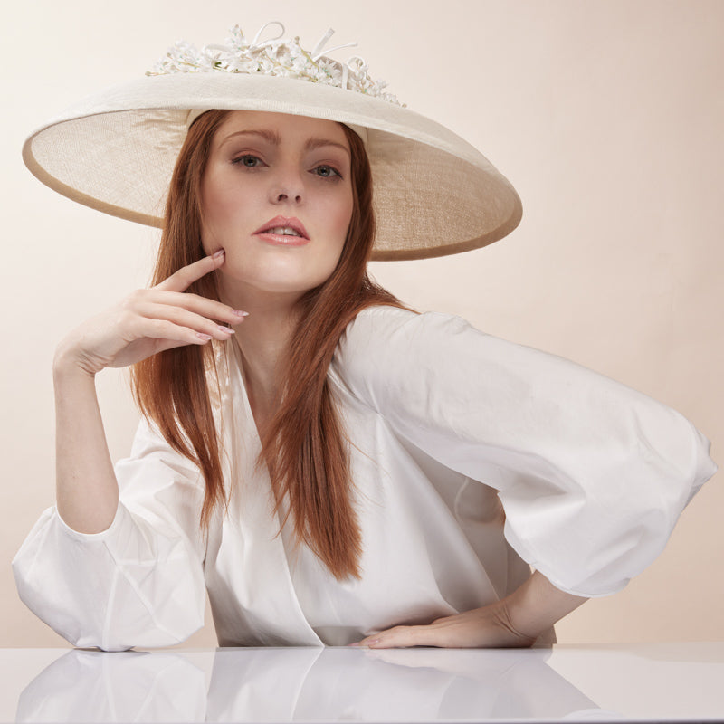 Ivory shallow bell with Lily of the Valley