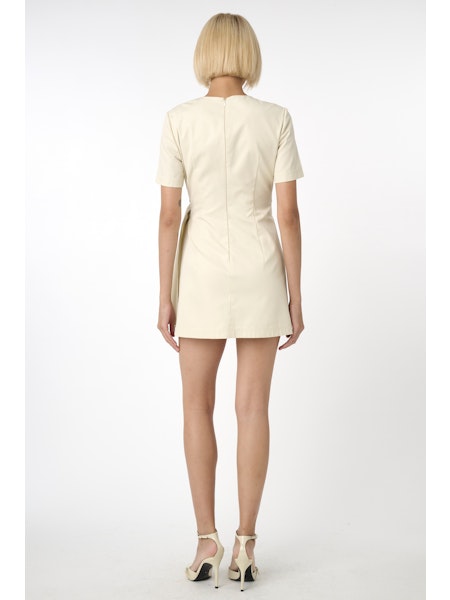 Tie Front Mini Dress in Almond *FINAL SALE*