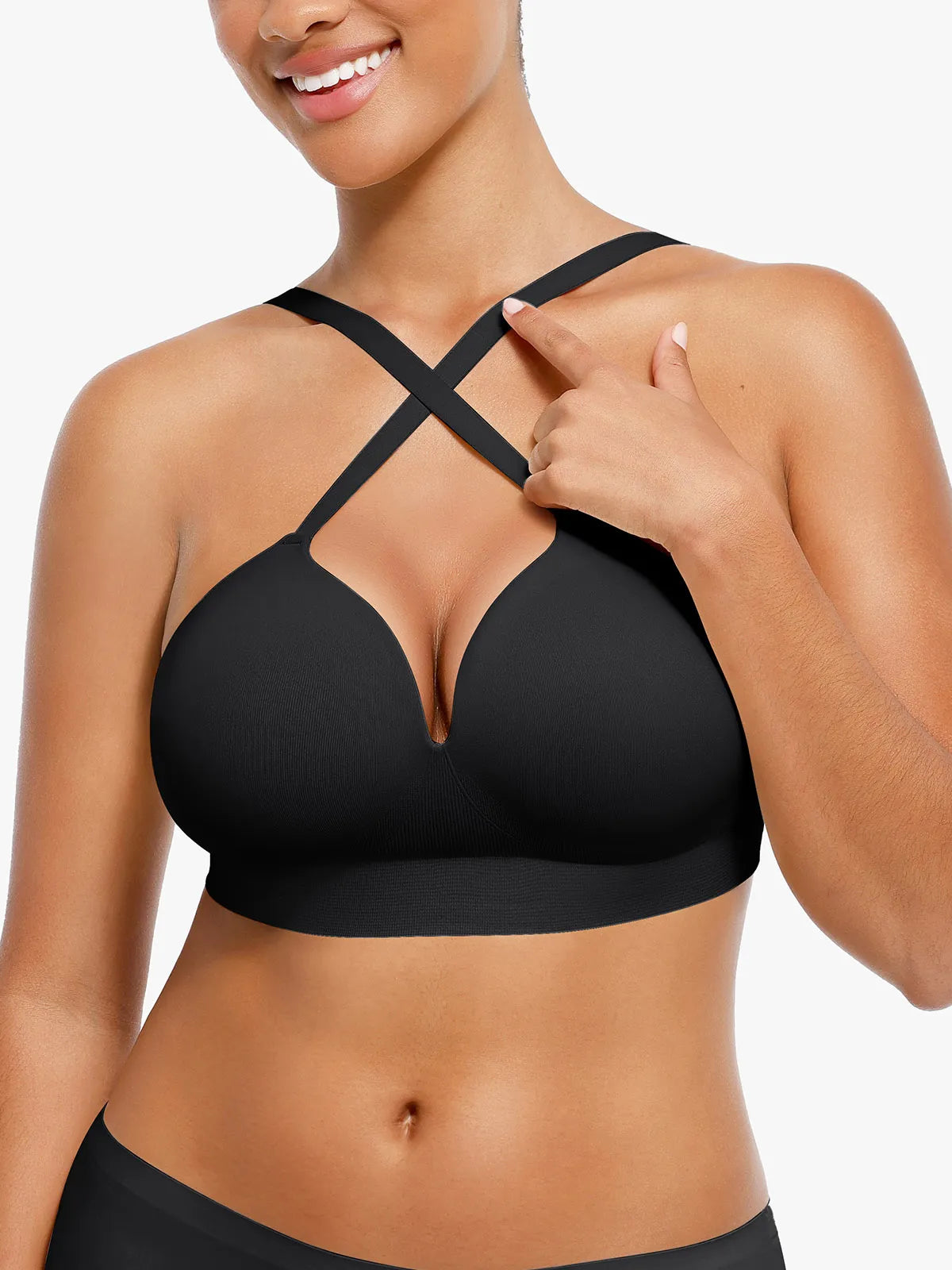 Seamless Wireless V-Neck Push-Up Bra