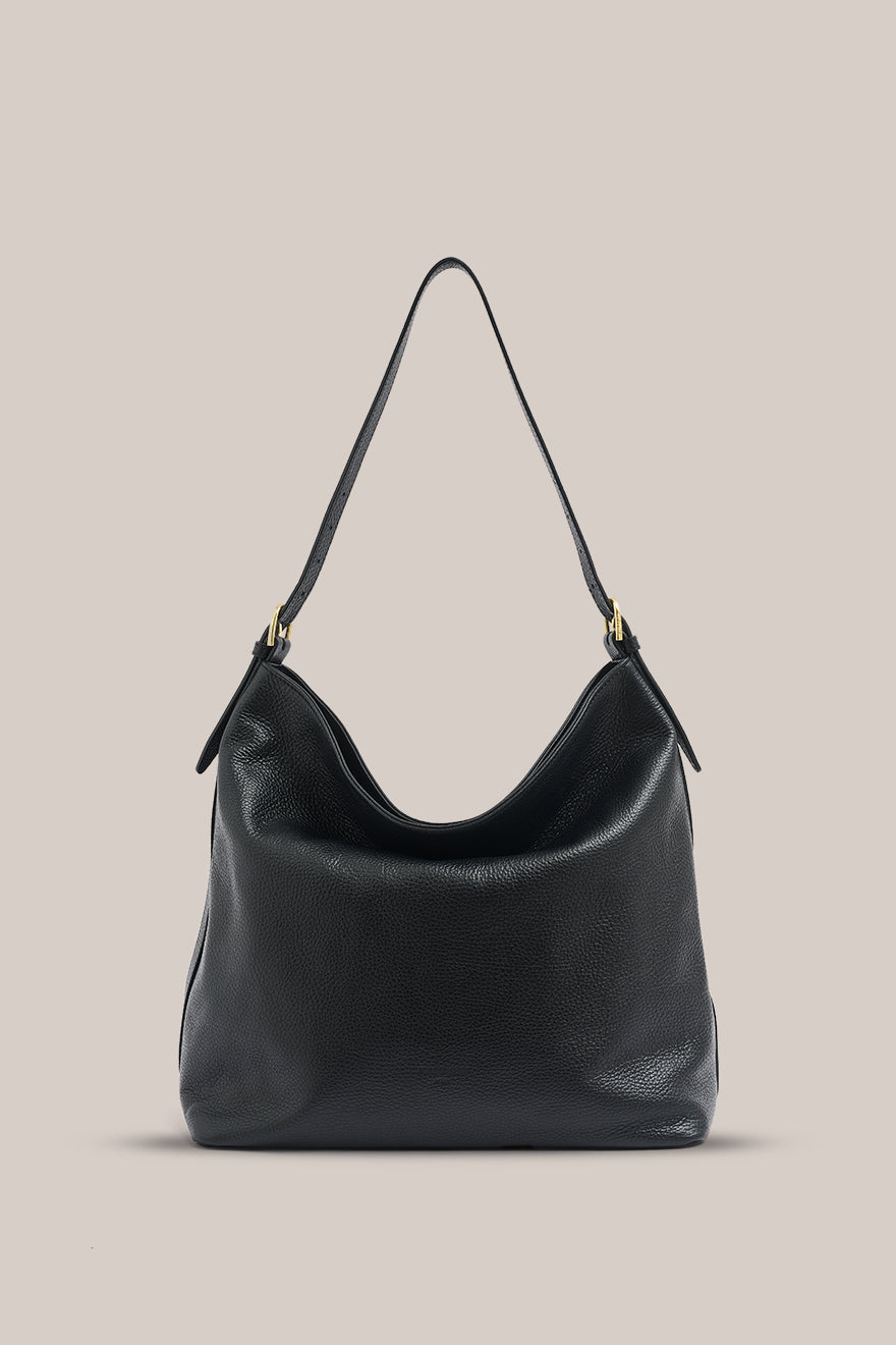Serena Mocha Leather Hobo Bag