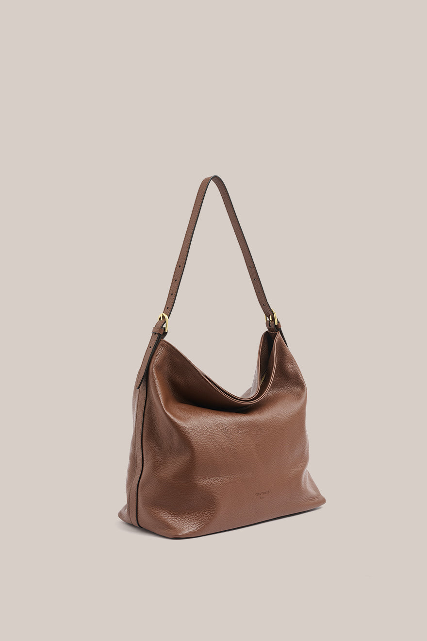 Serena Mocha Leather Hobo Bag