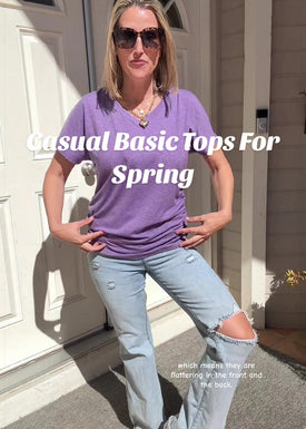 Soft V-Neck Dolman Loose Fit T-Shirt with Side Ruching
