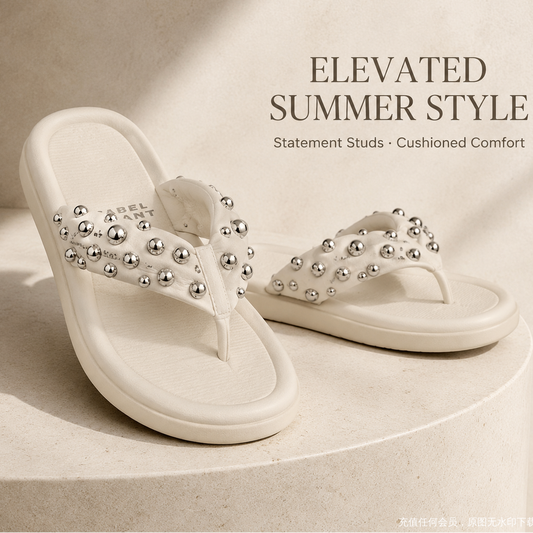 Women's Maxi Puffed Studs Flip Flops