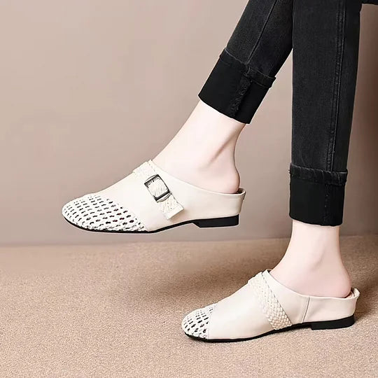 Cowhide New Slippers Fashion Braided Sandals