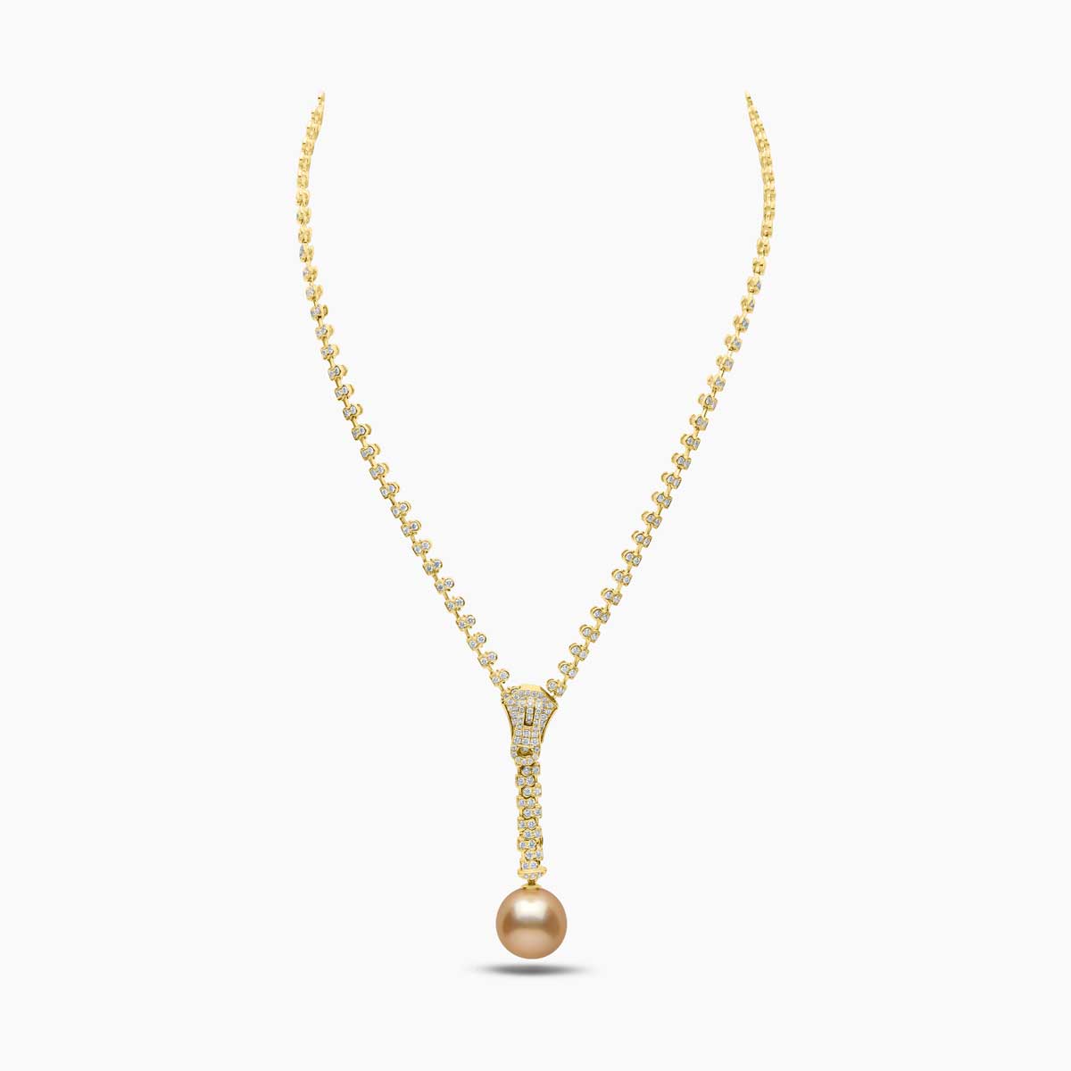 South Sea Pearl and Diamond Zip Necklace