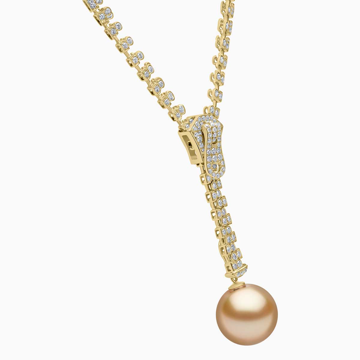 South Sea Pearl and Diamond Zip Necklace