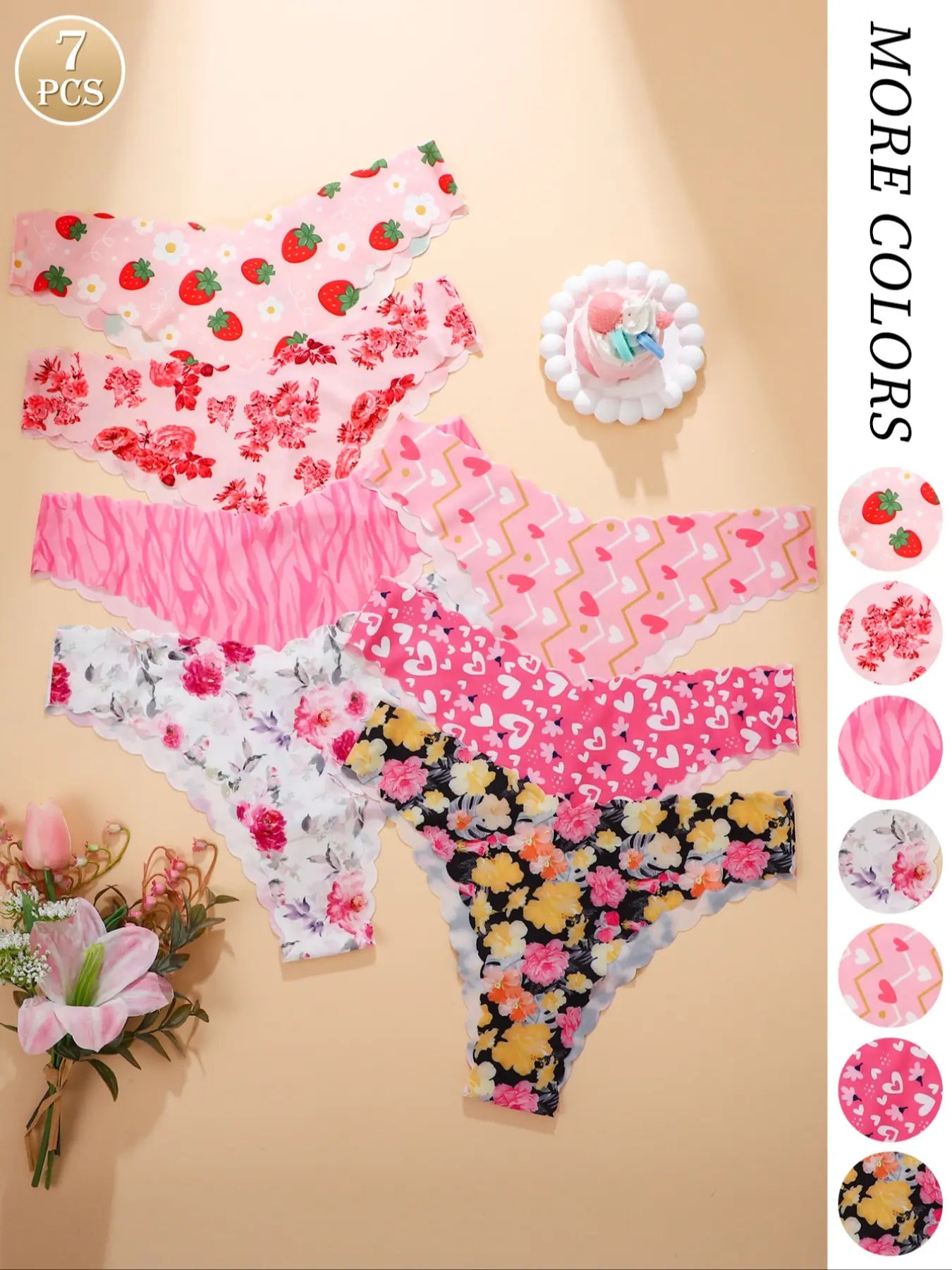 Women's Seamless Wave Design Leopard Underwear Set