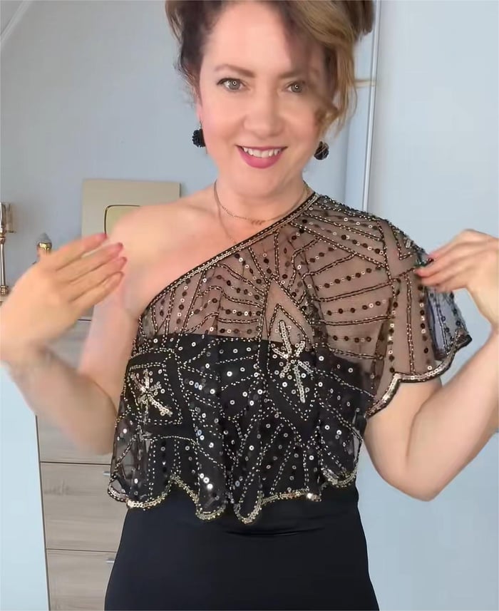 Handmade Vintage Lace Beaded Shawl