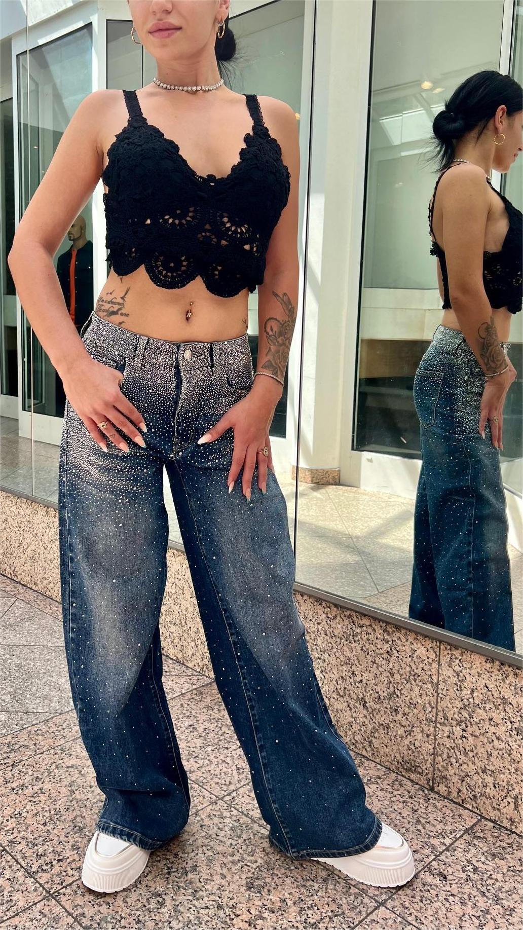 Baggy Style Danity Glitter Jeans