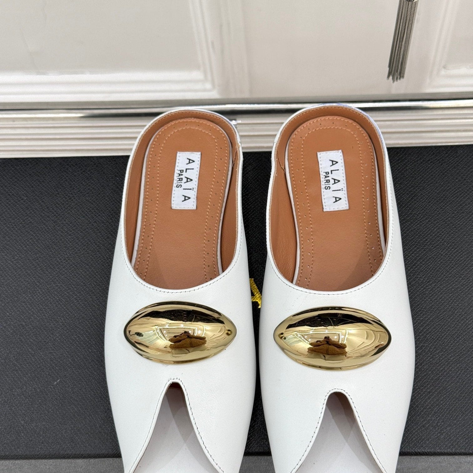 Slipper With Gold Hardware Calfskin