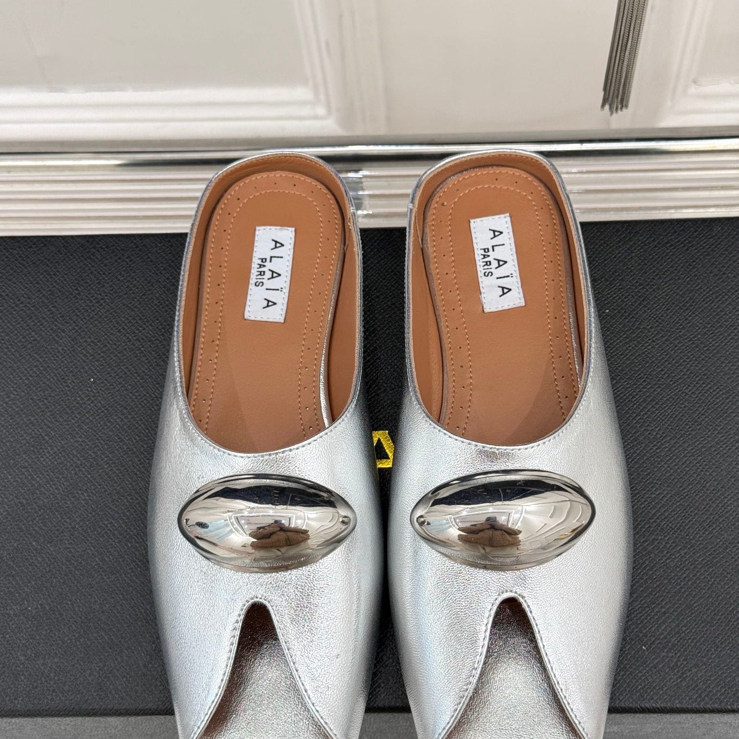 Slipper With Gold Hardware Calfskin