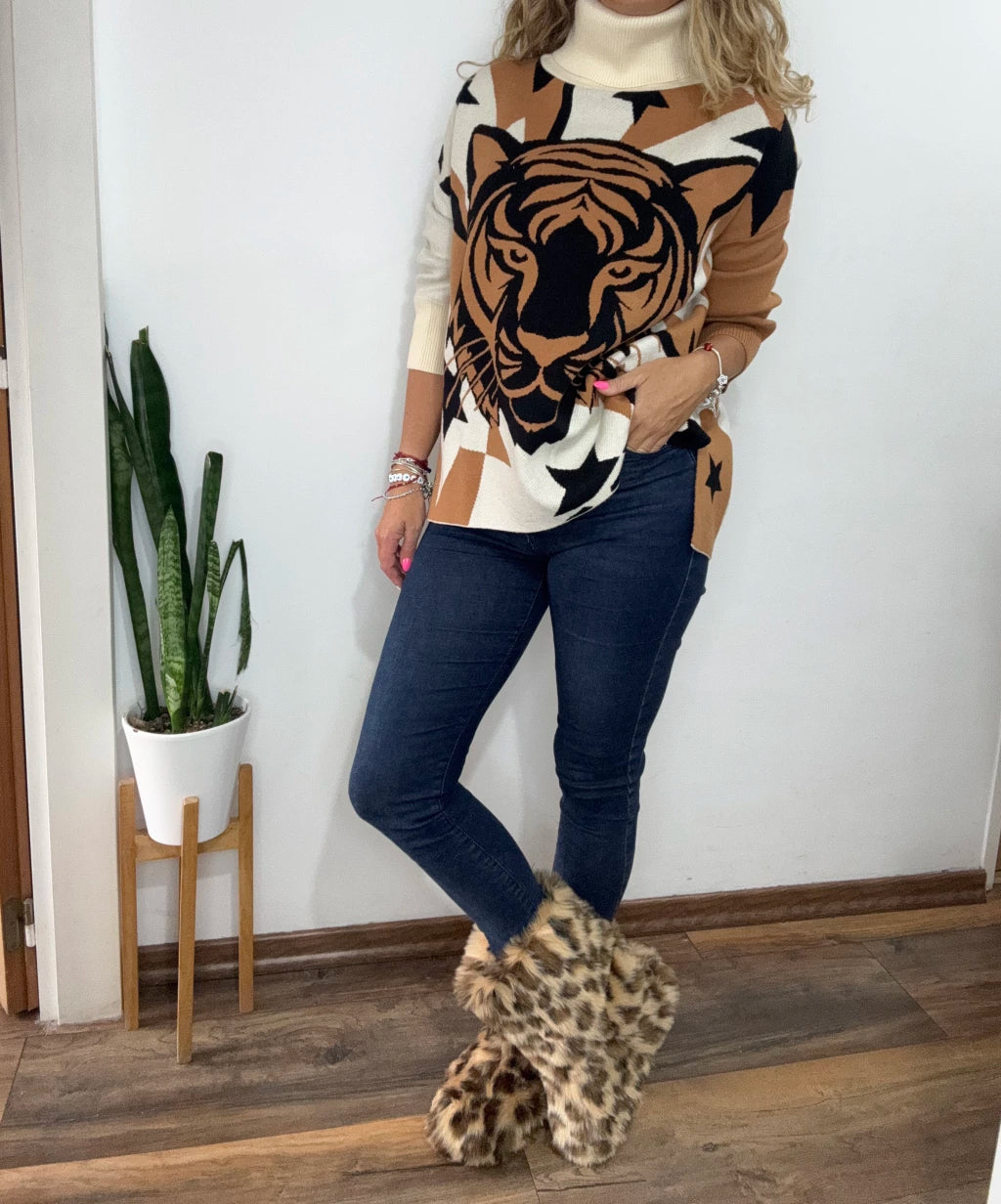 Leopard Printed Snow Shoes