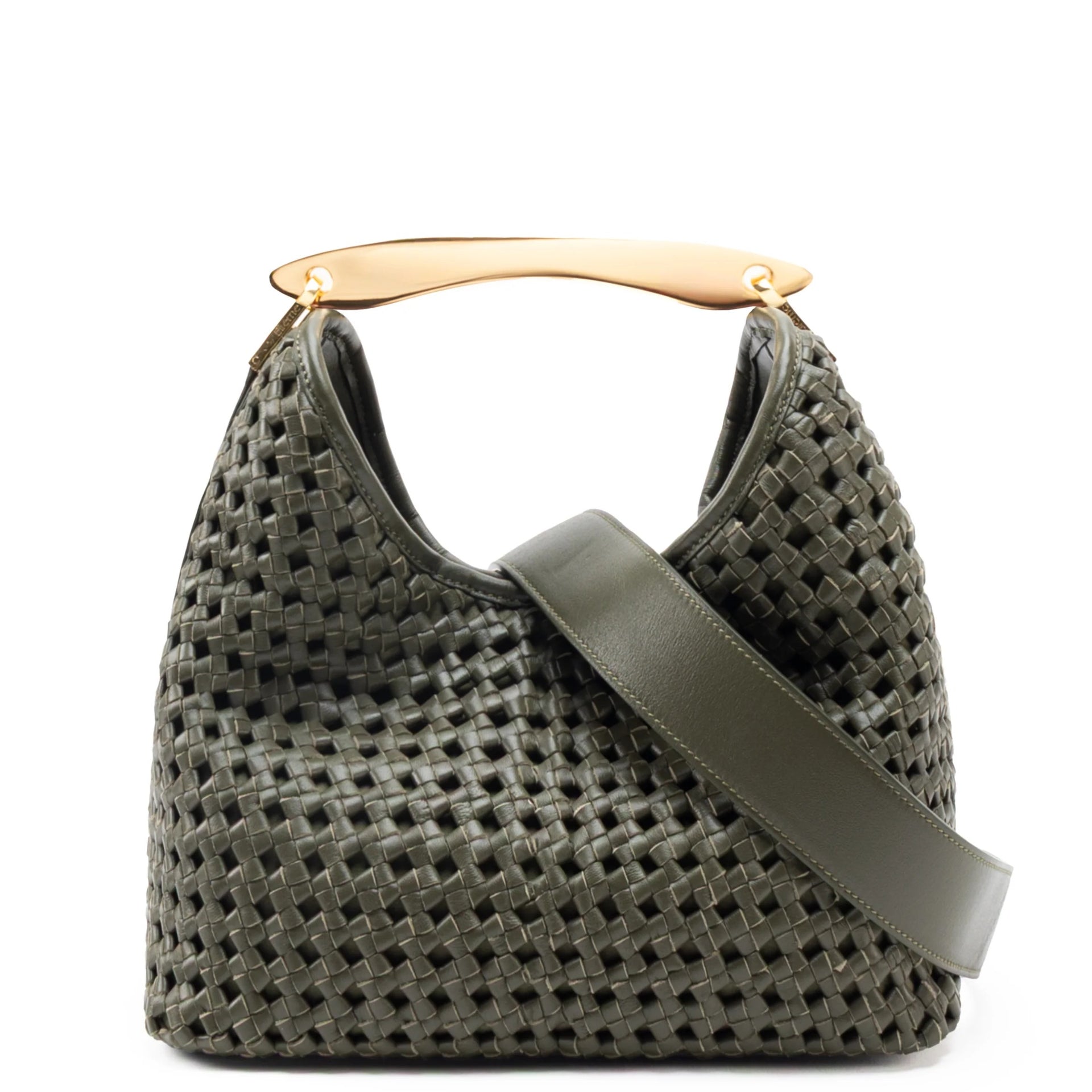 Boomerang Woven Leather Bag