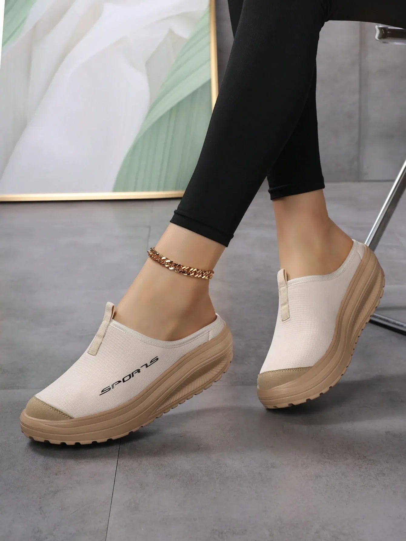 Thick Sole Mesh Slip-On Sneakers