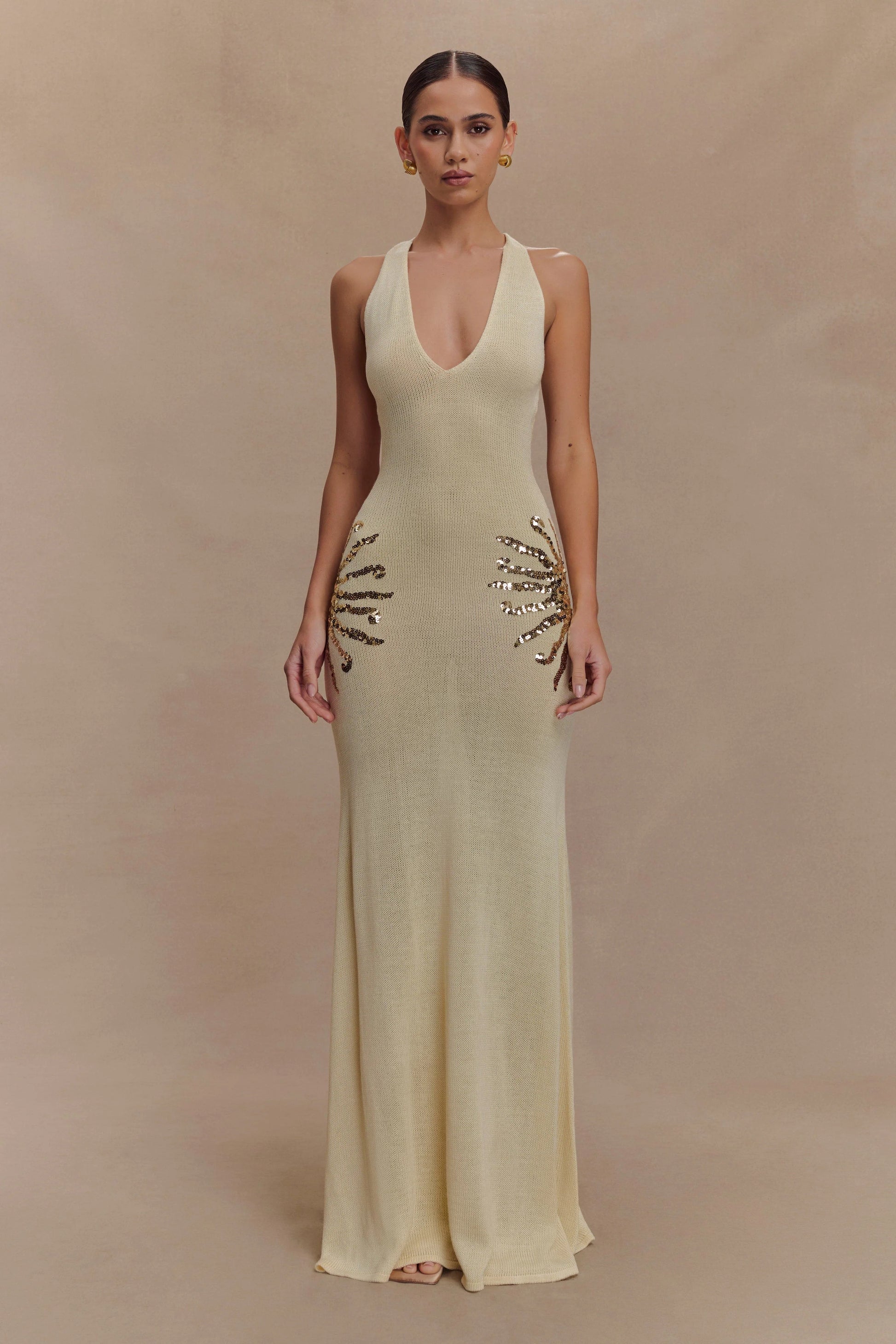 Knit Maxi Dress With Sequin