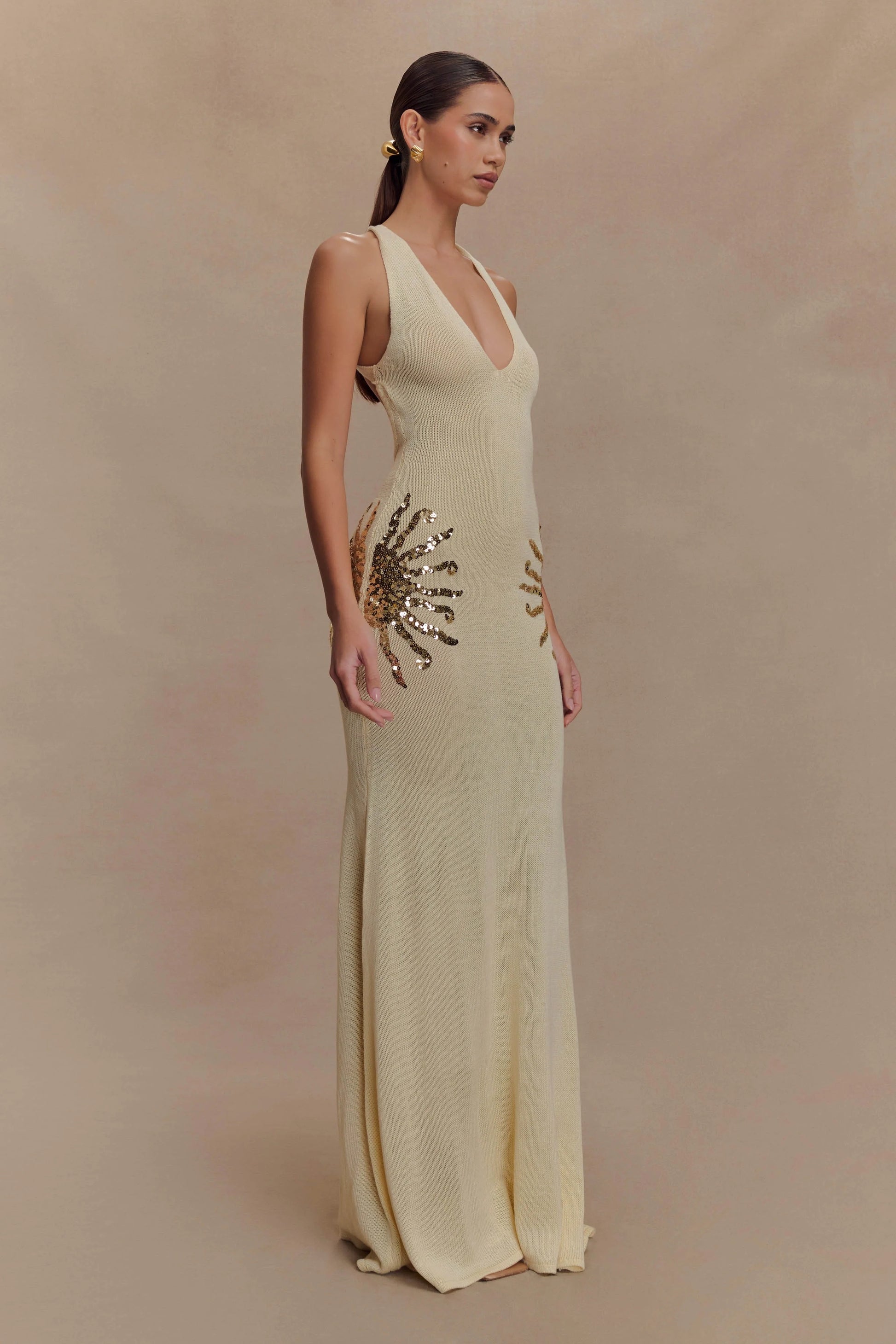 Knit Maxi Dress With Sequin