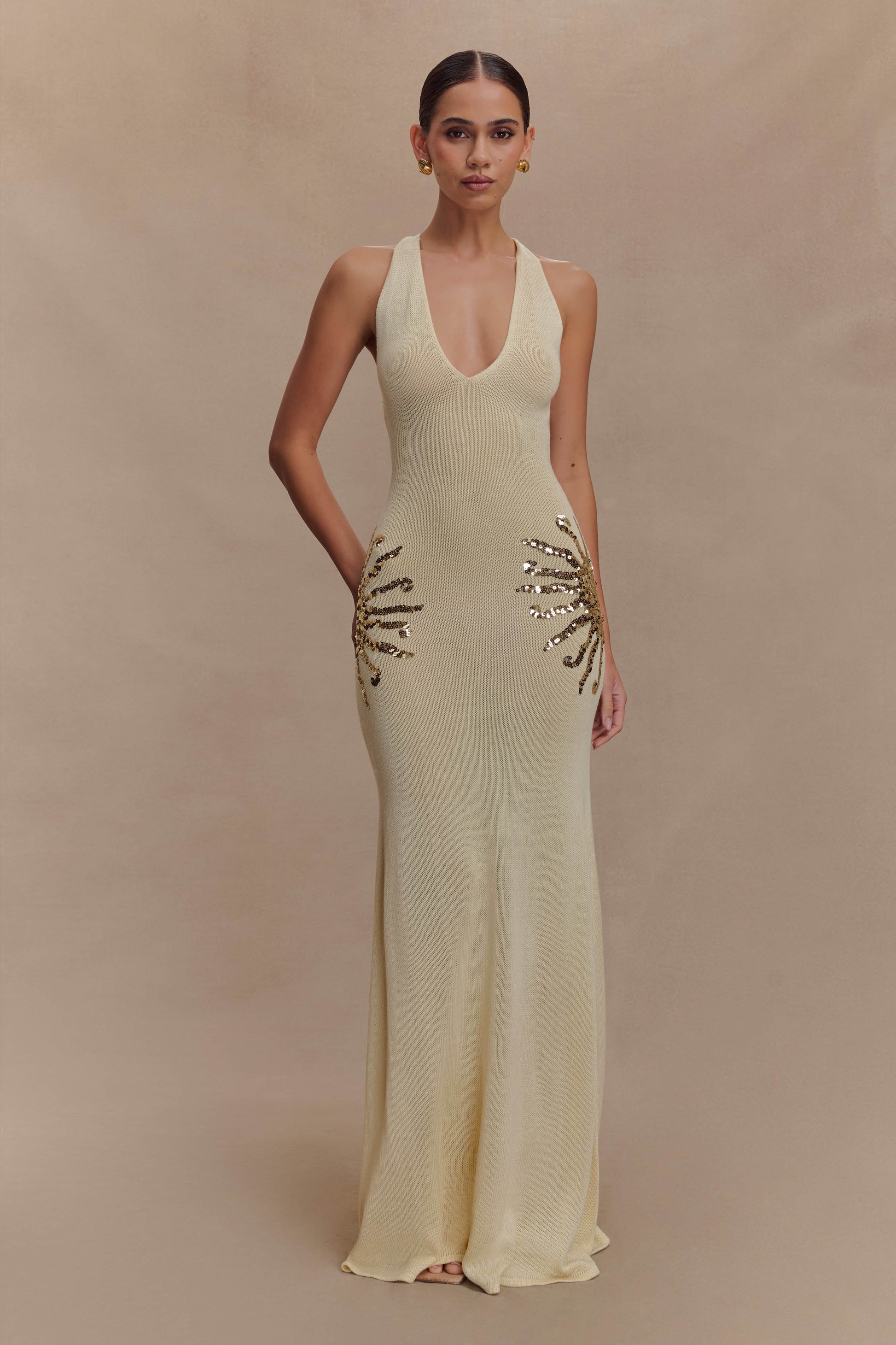 Knit Maxi Dress With Sequin