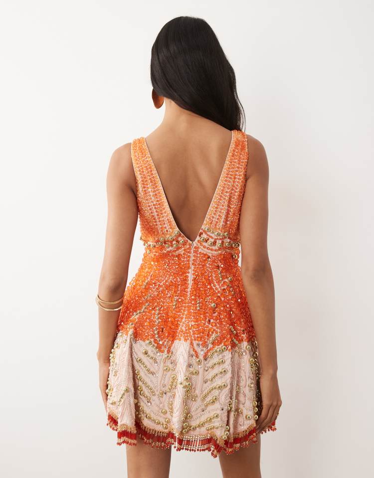 Embellished corset cupped mini dress