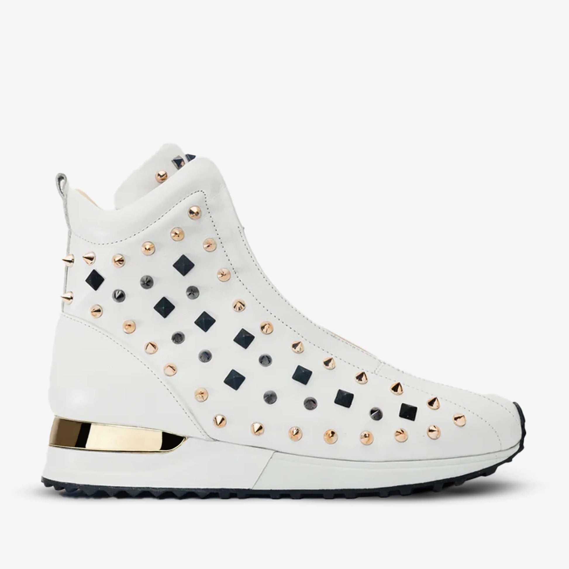 High-Top Black Spike Leather Women Sneaker Limited Edition