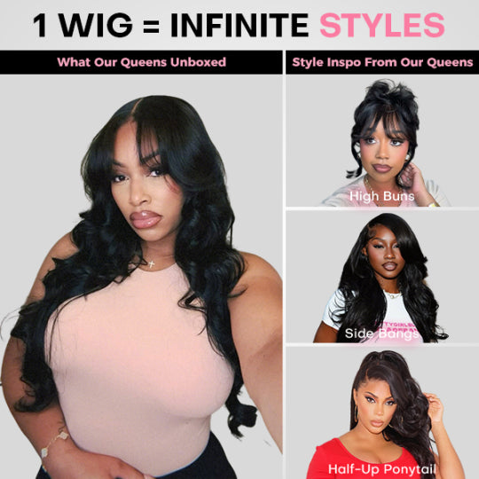 Face-Framing Trendy Layers Pre-Everything M Cap Wear Go Upgraded Body Wave Glueless 9x6 Lace Wig Pre plucked &Pre Bleached & Pre Cut