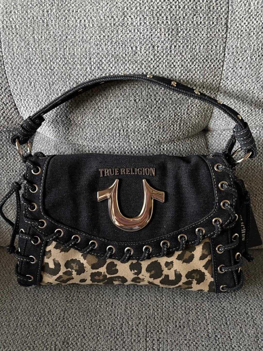 DENIM LEOPARD HANDBAG