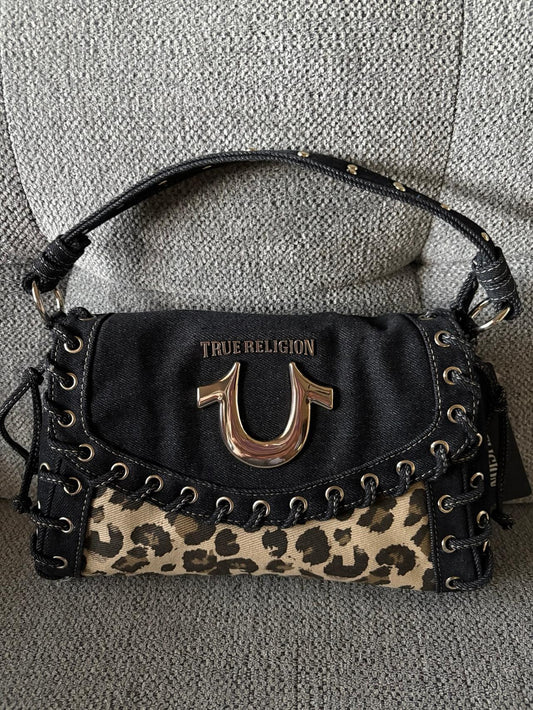 DENIM LEOPARD HANDBAG