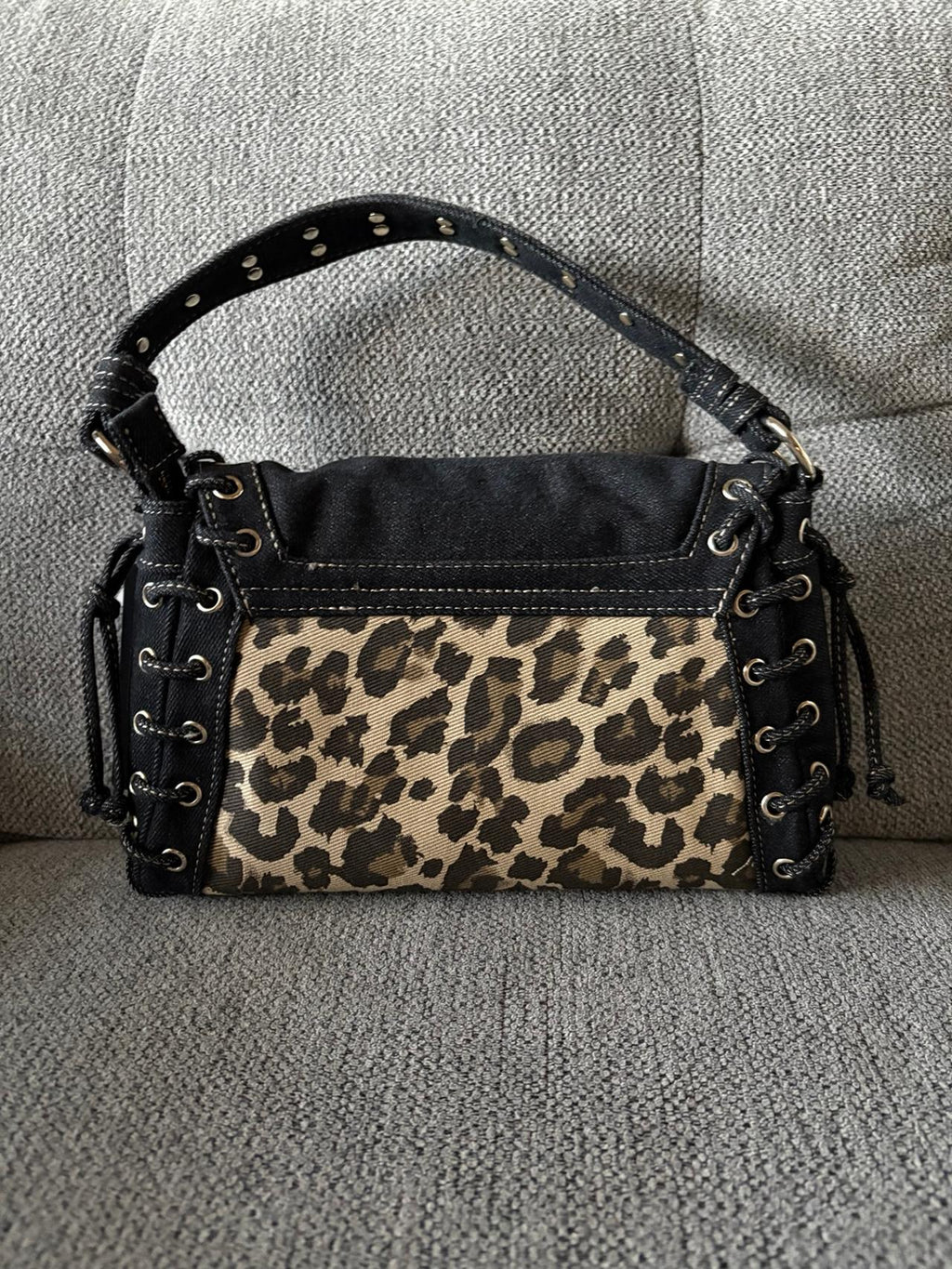 DENIM LEOPARD HANDBAG