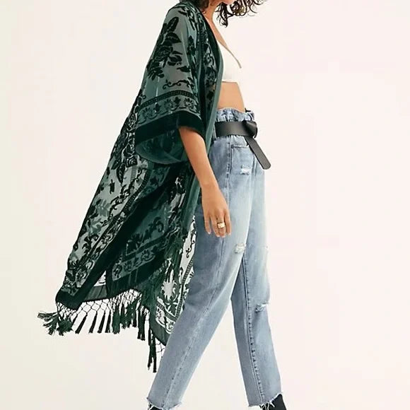 Free People Nightbird Burnout Kimono