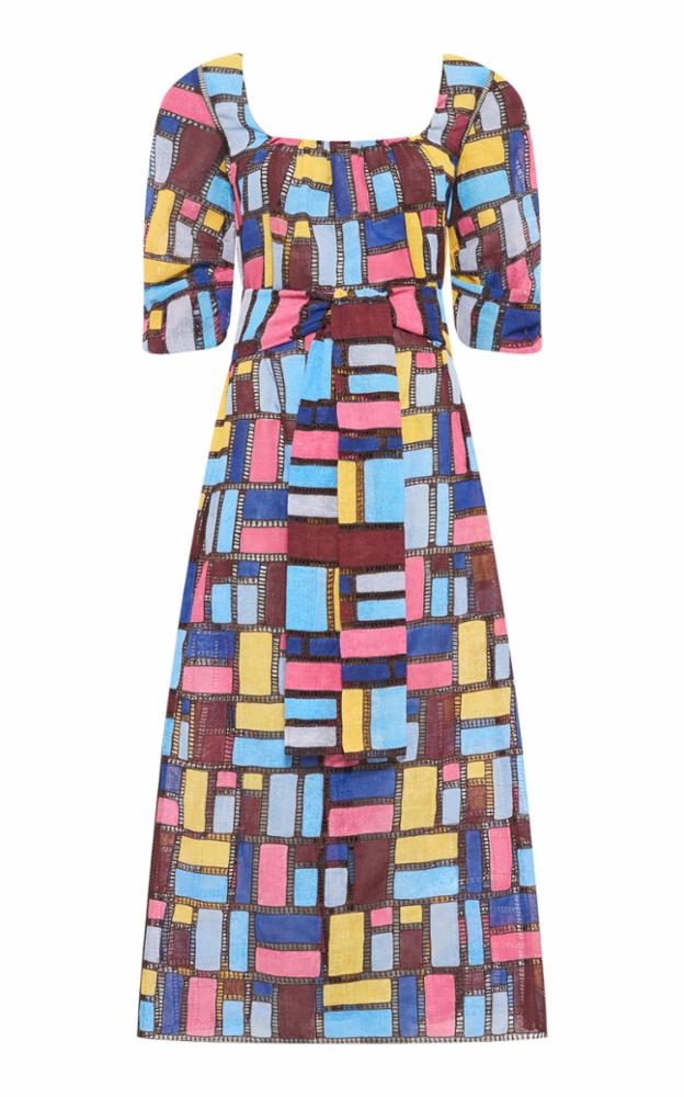 Multi Printed Silk Dress