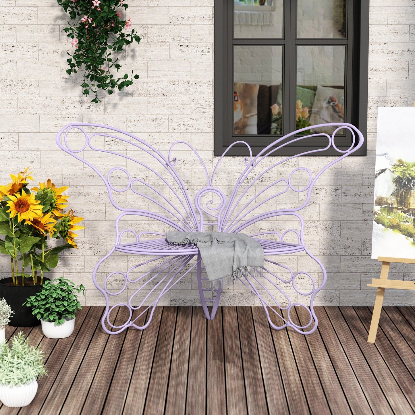 Charming Outdoor Elegance Metal Butterfly Chair