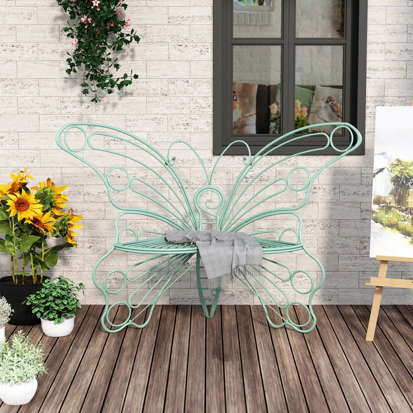 Charming Outdoor Elegance Metal Butterfly Chair