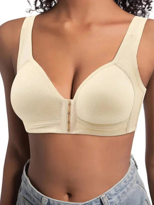 Adjustable Front Closure Push-Up Bra Wire-Free, Seamless & Side Support for Daily Wear