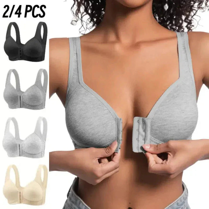 Adjustable Front Closure Push-Up Bra Wire-Free, Seamless & Side Support for Daily Wear