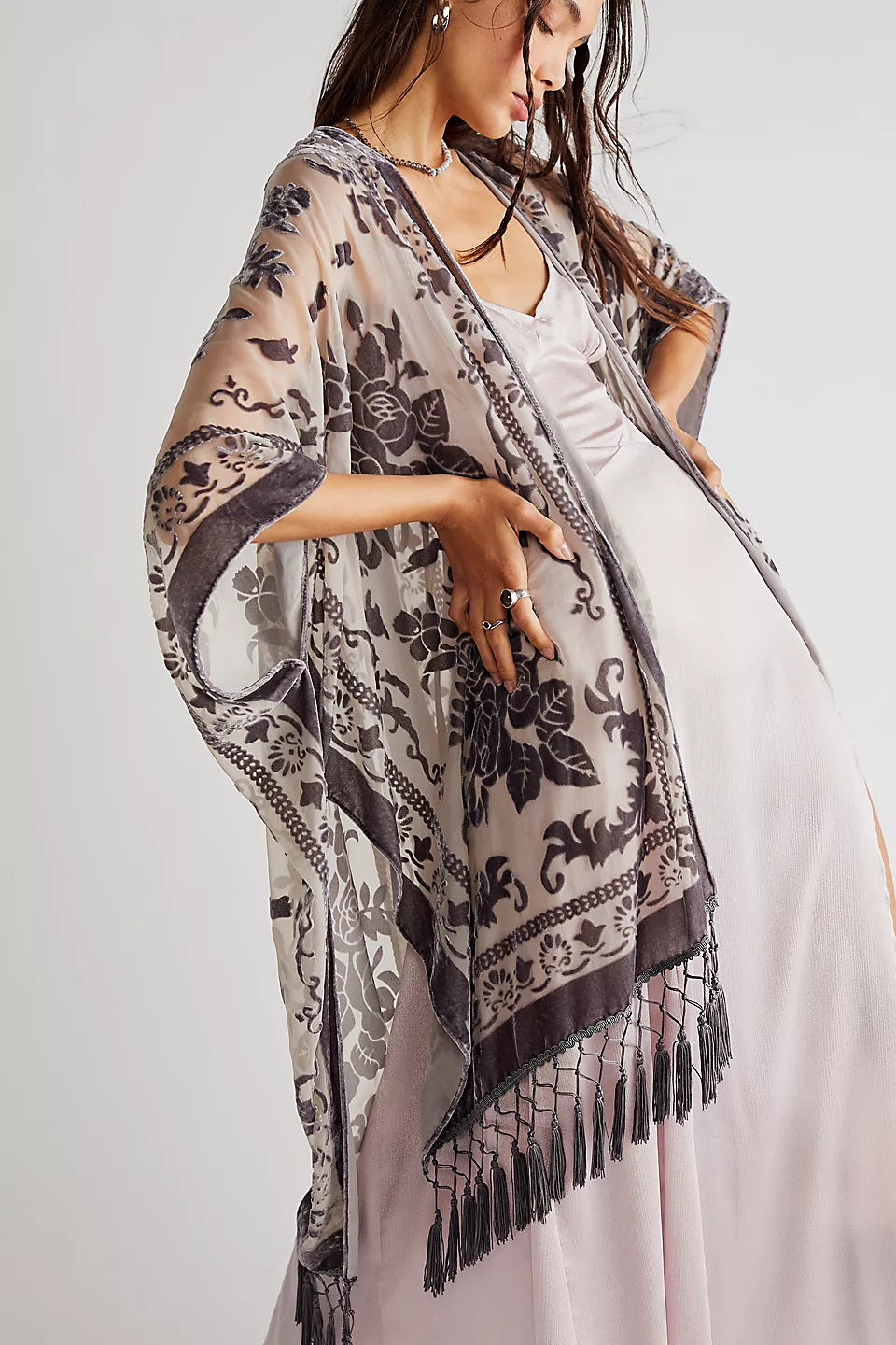 Free People Nightbird Burnout Kimono