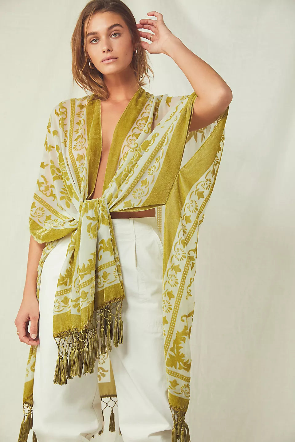 Free People Nightbird Burnout Kimono