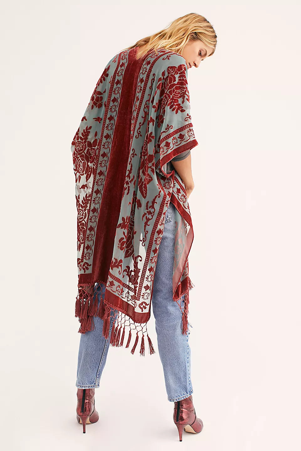 Free People Nightbird Burnout Kimono