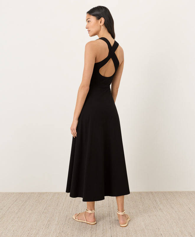 Organic Fit & Flare Open Back Maxi Dress