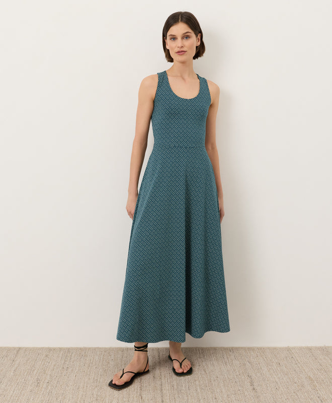 Organic Fit & Flare Open Back Maxi Dress